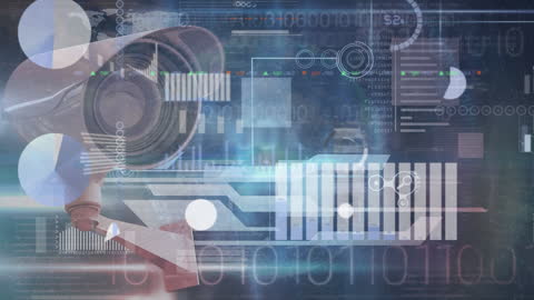 Digital Technology & Surveillance Concept with Data Graphics