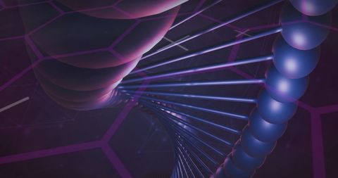 digital dna strand with abstract shapes - Download Free Stock Images Pikwizard.com