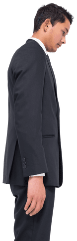 Transparent Image of Biracial Businessman in Suit Profile View