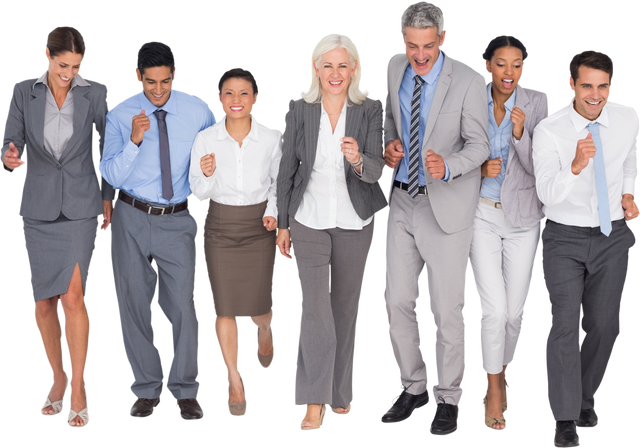 Happy Diverse Business Professionals Dancing on Transparent Background - Download Free Stock Videos Pikwizard.com