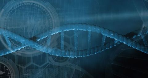 Rotating DNA Structure with Scientific Data Visualization - Download Free Stock Images Pikwizard.com