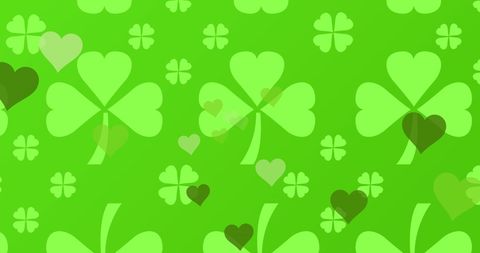 St. Patrick's Day Shamrock and Heart Pattern on Green Background - Download Free Stock Images Pikwizard.com