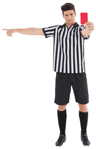 transparent referee holding red card pointing in soccer match - Download Free Stock Videos Pikwizard.com