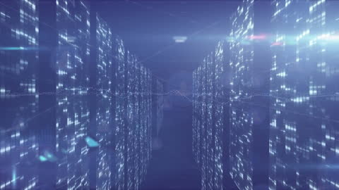 Digital Network with Mosaic Square Panels and Profile Icons