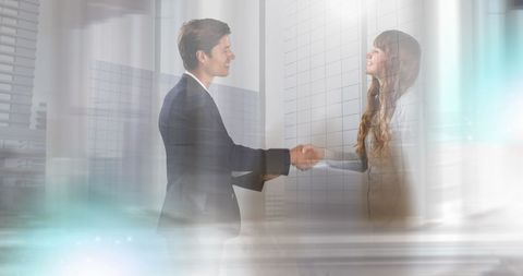 Technology Infused Business Partnership with Light Effects