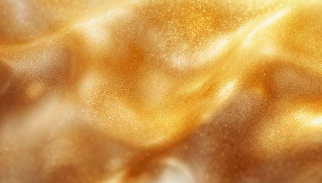 Abstract shimmering golden wave with sparkles close-up
