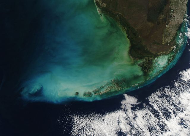 NASA image acquired January 4, 2012  The Florida Keys many colors were captured  when the Moderate Resolution Imaging Spectroradiometer (MODIS) aboard the Aqua satellite captured this true-color image.  NASA/GSFC/Jeff Schmaltz/MODIS Land Rapid Response Team  <b><a href="http://www.nasa.gov/audience/formedia/features/MP_Photo_Guidelines.html" rel="nofollow">NASA image use policy.</a></b>  <b><a href="http://www.nasa.gov/centers/goddard/home/index.html" rel="nofollow">NASA Goddard Space Flight Center</a></b> enables NASA’s mission through four scientific endeavors: Earth Science, Heliophysics, Solar System Exploration, and Astrophysics. Goddard plays a leading role in NASA’s accomplishments by contributing compelling scientific knowledge to advance the Agency’s mission.  <b>Follow us on <a href="http://twitter.com/NASA_GoddardPix" rel="nofollow">Twitter</a></b>  <b>Like us on <a href="http://www.facebook.com/pages/Greenbelt-MD/NASA-Goddard/395013845897?ref=tsd" rel="nofollow">Facebook</a></b>  <b>Find us on <a href="http://instagrid.me/nasagoddard/?vm=grid" rel="nofollow">Instagram</a></b>