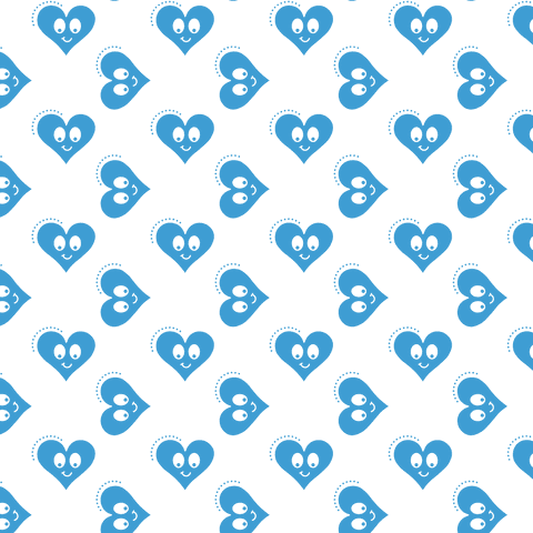 Happy Blue Hearts Seamless Pattern on Transparent Background - Download Free Stock Videos Pikwizard.com