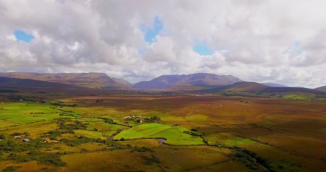 View of beautiful mountains and landscape on a sunny day 4k