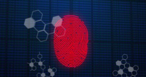 digital fingerprint on futuristic interface with binary code - Download Free Stock Images Pikwizard.com