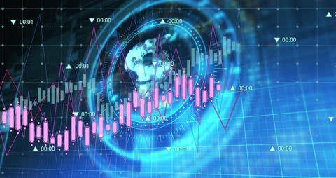 Futuristic Financial Data Animation with Pound Symbol and Digital Graphics
