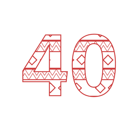 Red Decorative 40 with Geometric Pattern on Transparent Background - Download Free Stock Videos Pikwizard.com