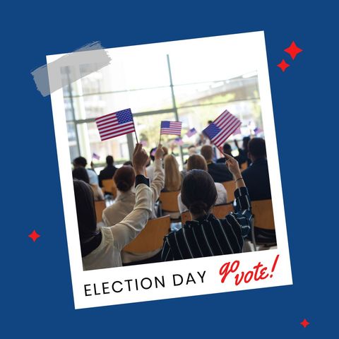 diverse group waving american flags on election day - Download Free Stock Templates Pikwizard.com