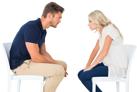 transparent couple sitting on chairs arguing - Download Free Stock Videos Pikwizard.com