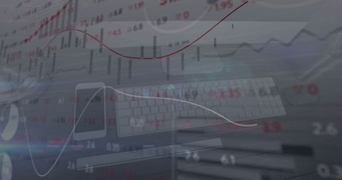Financial Data Visualization with Technology Overlay - Download Free Stock Images Pikwizard.com