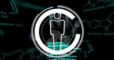 Digital Person Icon Over Abstract Data Technology - Download Free Stock Images Pikwizard.com