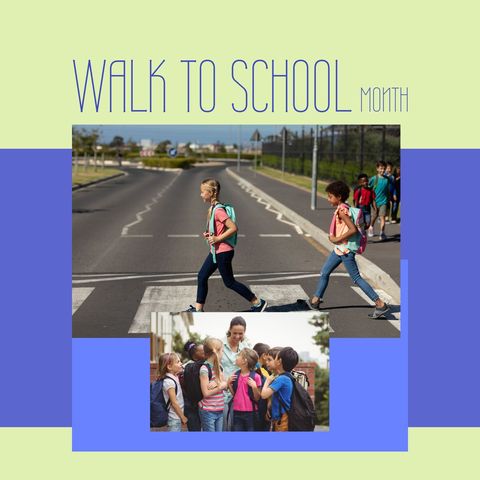children walking to school promoting healthy lifestyles in urban setting - Download Free Stock Templates Pikwizard.com