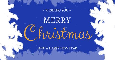 Festive Merry Christmas Greeting with Snowfall Design - Download Free Stock Images Pikwizard.com