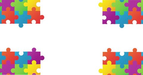 Colorful Puzzle Pieces on White Background - Download Free Stock Images Pikwizard.com