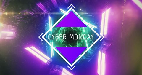 Cyber Monday Neon Lights Digital Concept Design - Download Free Stock Images Pikwizard.com