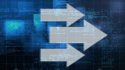 Digital Data Processing with Stylized Arrow Graphics