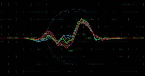 Dynamic Colorful Waves on Black Digital Background - Download Free Stock Images Pikwizard.com