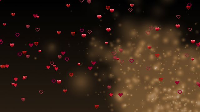 Floating animated hearts over shimmering background create a vibrant and romantic atmosphere suitable for Valentine's Day events, celebration invitations, romantic video scenes, festive digital communications, or as creative social media content.