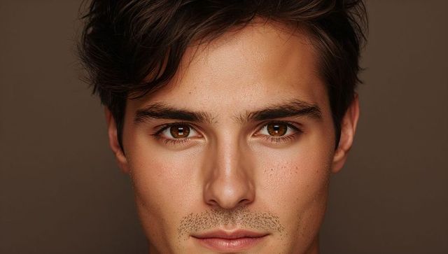 Male Portrait with Tousled Hair and Light Stubble
