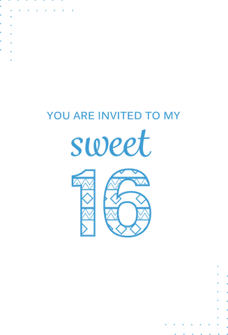 Transparent Sweet 16 Invitation Card with Blue Text Design - Download Free Stock Videos Pikwizard.com