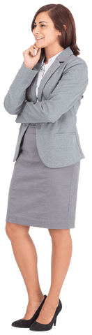 Happy Hispanic Businesswoman on Transparent Background