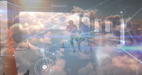 Digital Interface Overlay on Soccer Training Session