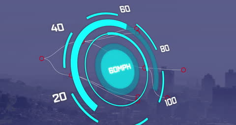 Digital Interface Speedometer Display Conceptual Overlay