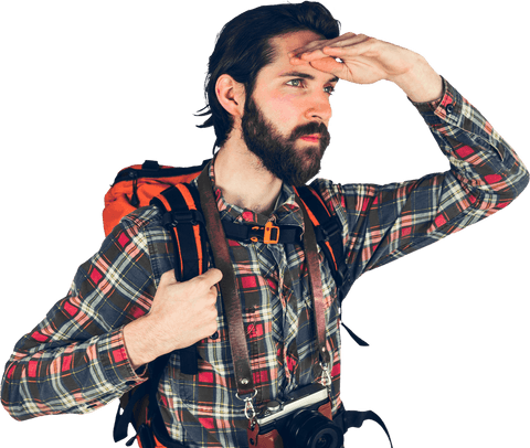 Transparent Adventurer Searching Ahead