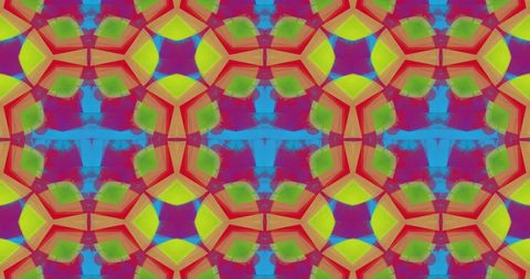 Vibrant geometric kaleidoscope seamless pattern