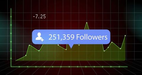 Digital Dashboard Highlighting 251,359 Followers Data Visualization