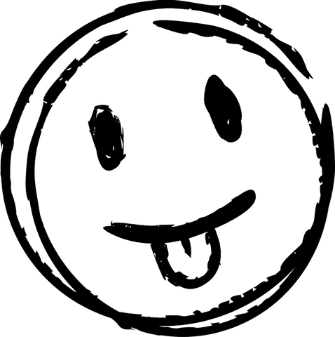 Hand-drawn Smiley Face Doodle on Transparent Background