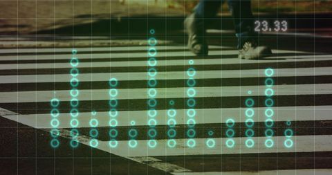 Digital Financial Data Overlaid on City Crosswalk