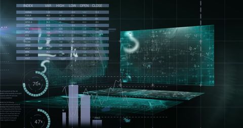 Global Financial Data Analysis with Digital Interface - Download Free Stock Images Pikwizard.com