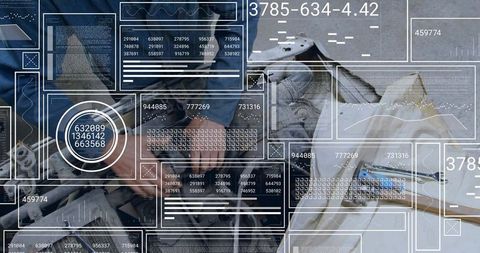 Mechanic Fixing Car Engine While Infant Resting Nearby with Augmented HUD Diagnostics and Clipboard