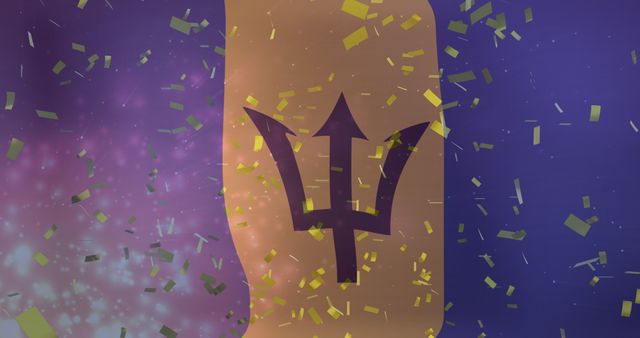 Barbados Flag with Celebratory Confetti - Download Free Stock Images Pikwizard.com