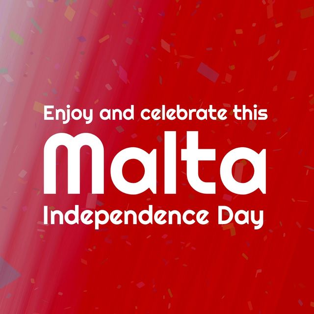 Colorful confetti falling over malta independence day text banner against red background - Download Free Stock Videos Pikwizard.com