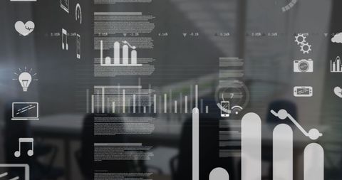 Futuristic Digital Interface with Data and Icons - Download Free Stock Images Pikwizard.com