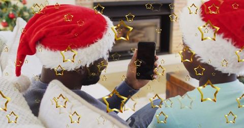 Father and Son Video Calling During Christmas