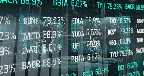 Digital Data Holographic Interfaces with Stock Exchange Figures - Download Free Stock Images Pikwizard.com
