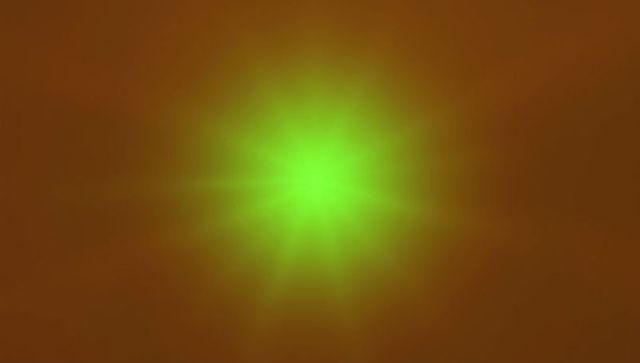 Radiant green starburst fractal on warm toned background