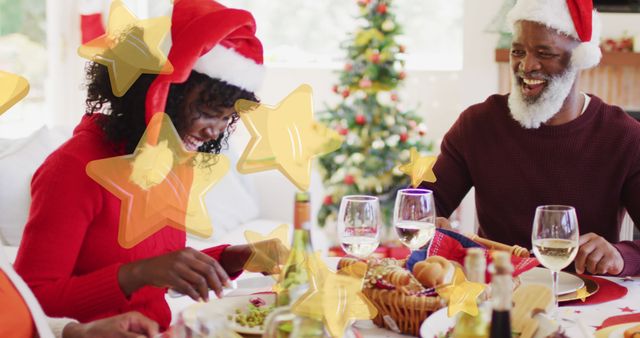 Happy Family Enjoying Christmas Dinner at Festive Table - Download Free Stock Images Pikwizard.com