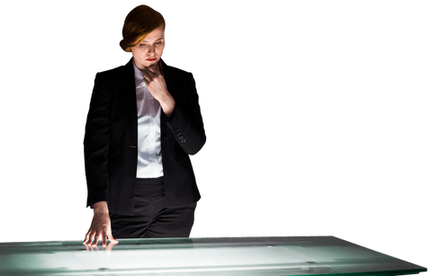 confident businesswoman analyzing data on transparent table - Download Free Stock Videos Pikwizard.com