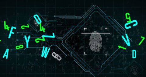 Biometric Fingerprint with Digital Interface and Codes - Download Free Stock Images Pikwizard.com