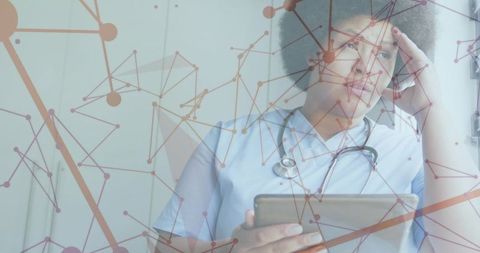 Medical professional accessing digital healthcare innovations