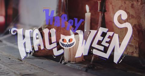 Playful Happy Halloween Greeting with Decor
